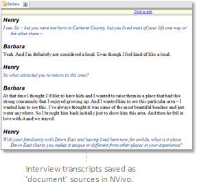 structured interview transcripts + word + nvivo 12